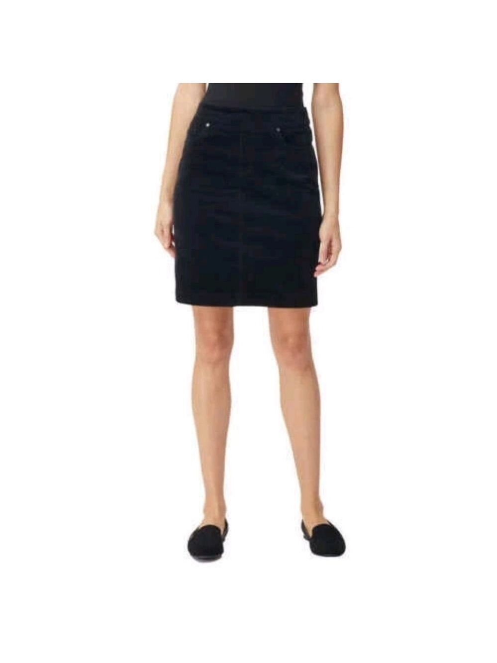 12 • S.C. & Co. • Pull-On Corduroy Skirt Black Pencil Skirt